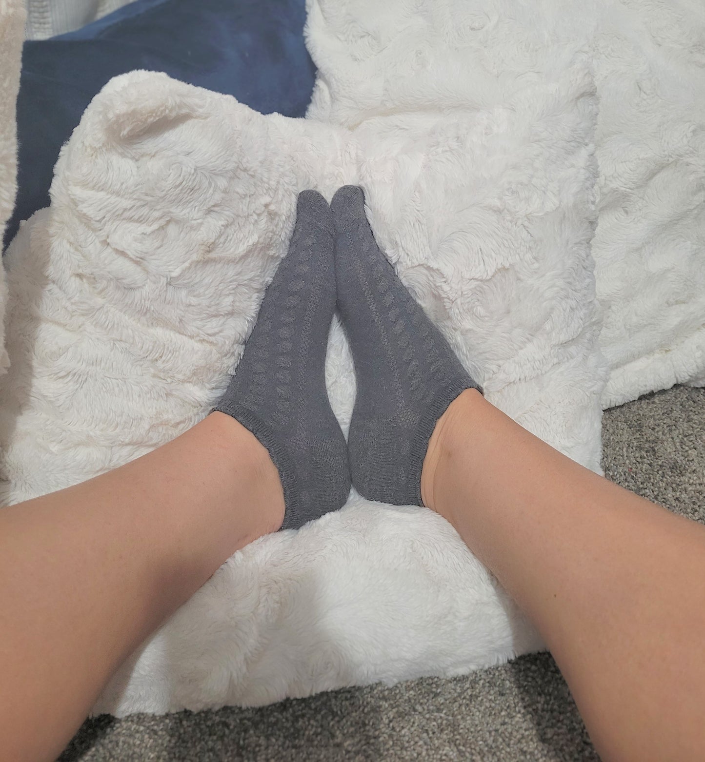 Worn Gray Ankle Socks