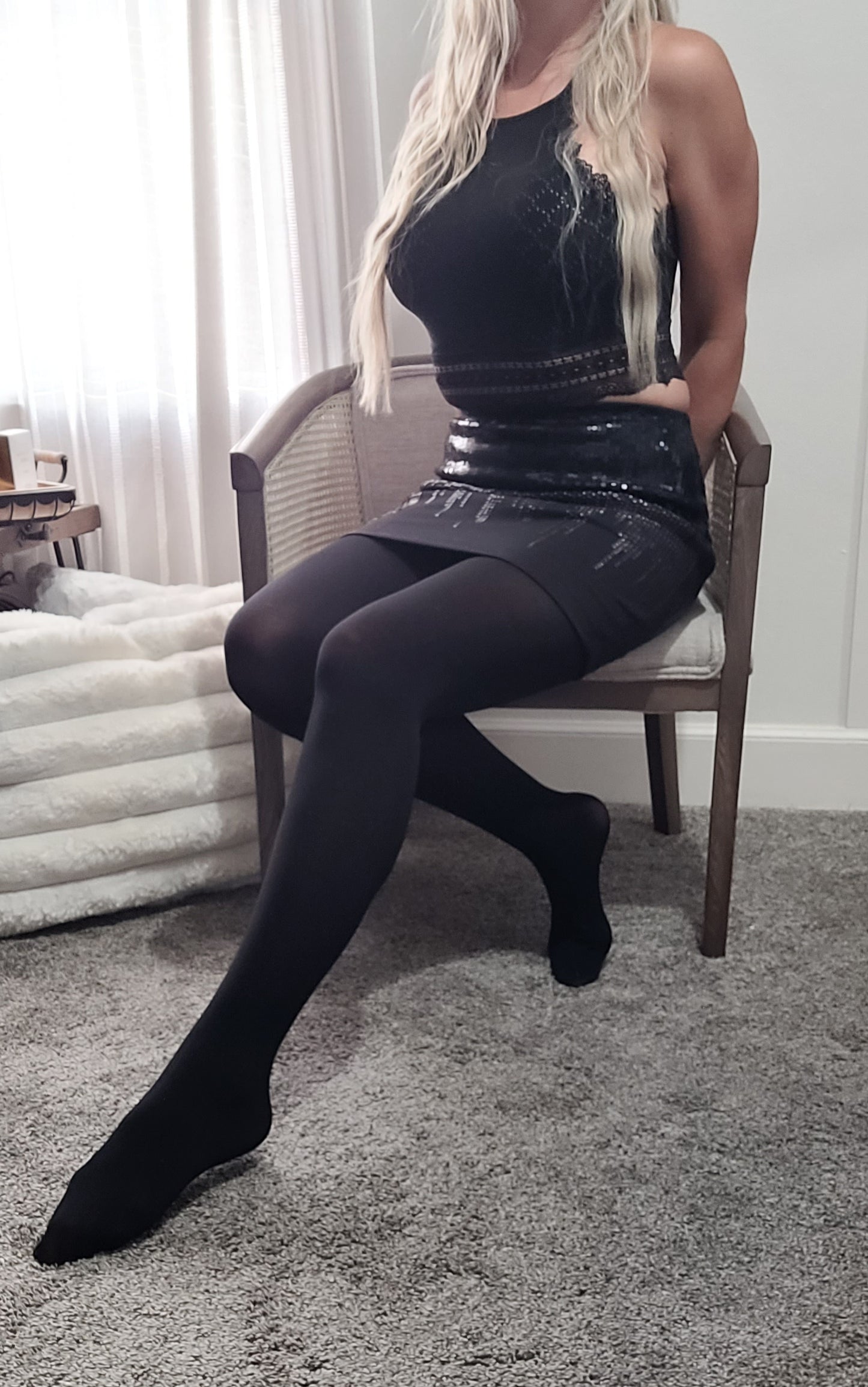 Worn Opaque Tights